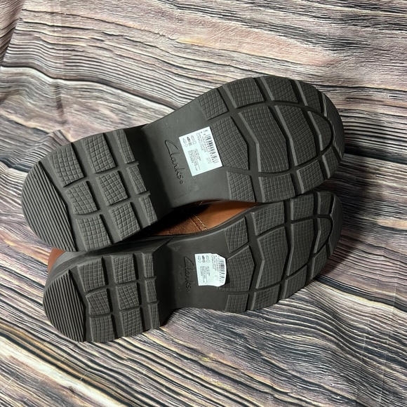 Clarks Womens Aveleigh Boot Dark Tan Leather Boots Womens Size 11 M New - Picture 10 of 12